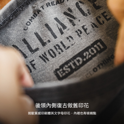 美式復古灰色圓領套頭口袋t恤vintage做舊純棉短袖衫男夏
