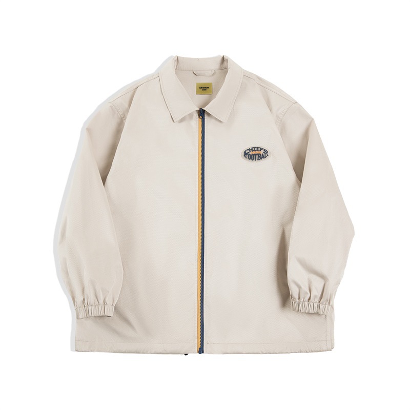 马登女装 美式复古教练夹克外套撞色拉链棒球服翻领上衣-Retro's Wear