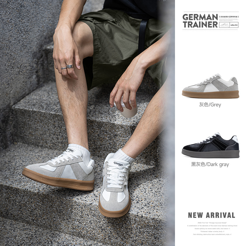 MRA改良德訓鞋男鞋夏季透氣網面鞋厚底運動休閒板鞋百搭復古潮鞋