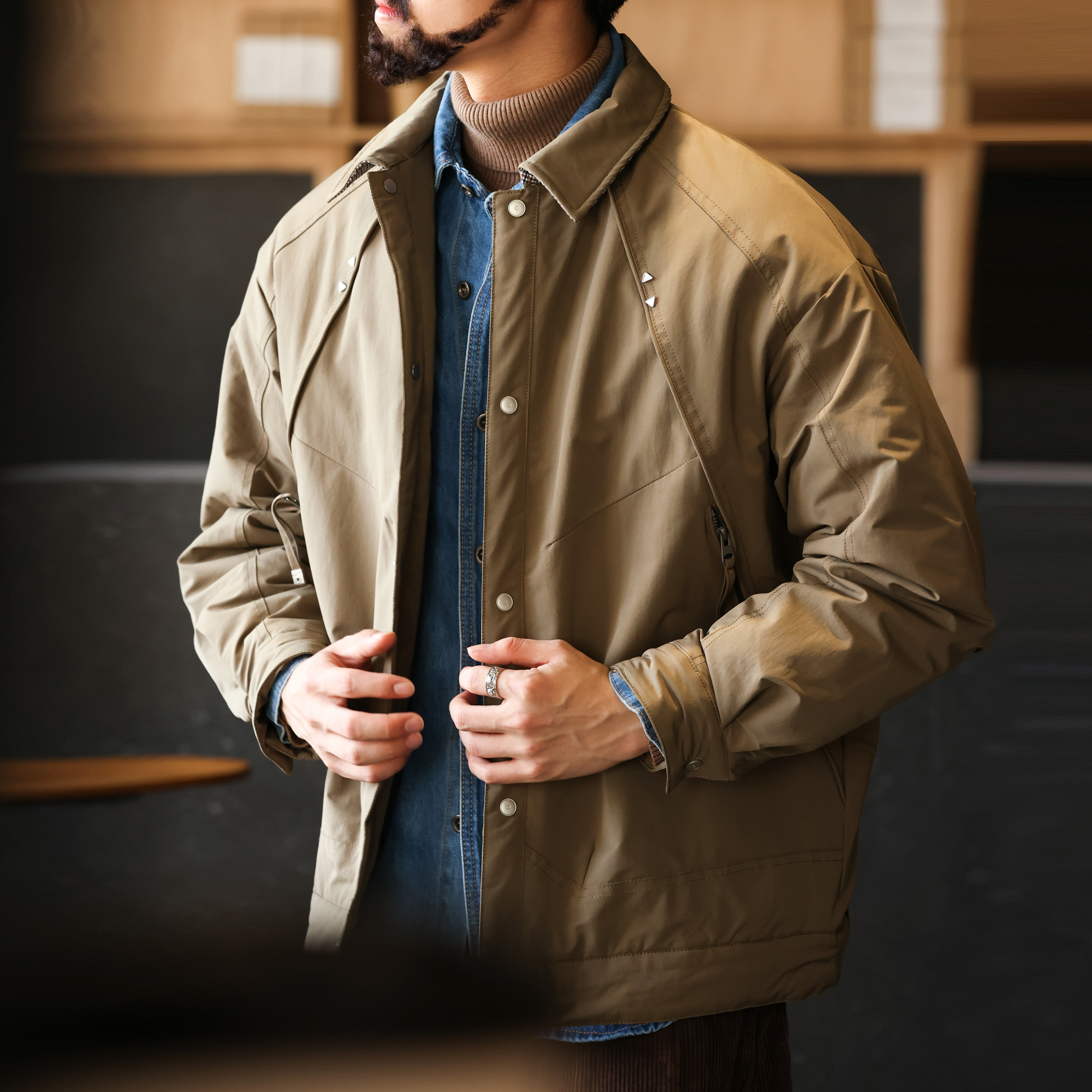 美式復古戶外翻領加棉加厚夾克外套男哈靈頓G9保暖棉衣