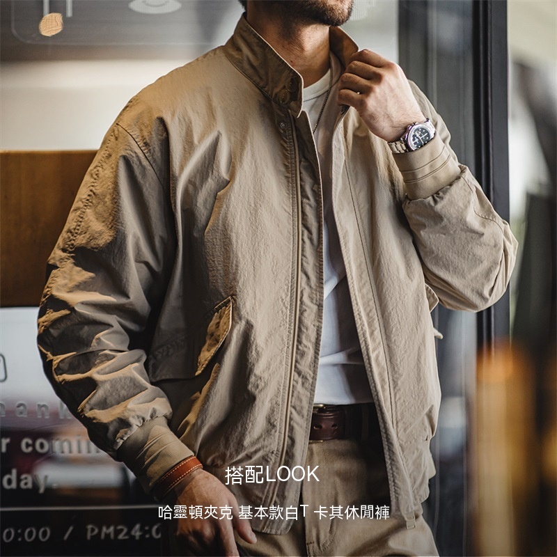 美式復古哈靈頓G9立領夾克阿美咔嘰休閒經典外套男春秋-Retro's Wear