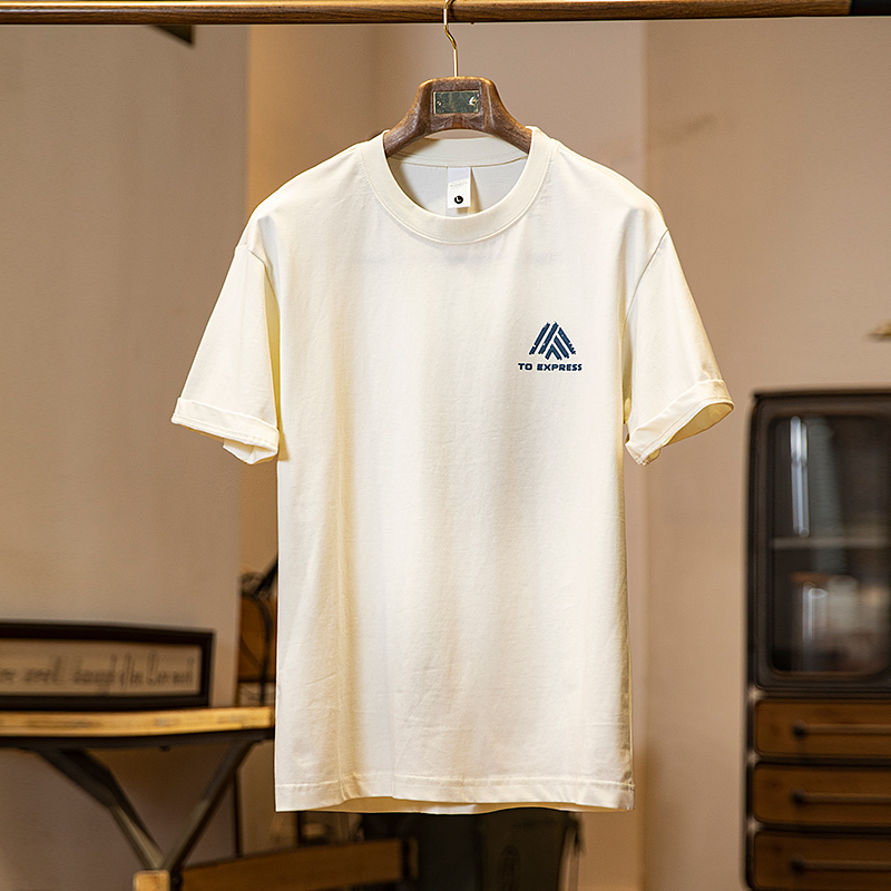 美式休閒印花短袖t恤男夏季2025新款純棉微寬鬆圓領上衣半袖男