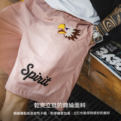 美式復古印第安沙灘五分褲刺繡薄款寬鬆休閒百搭短褲男夏