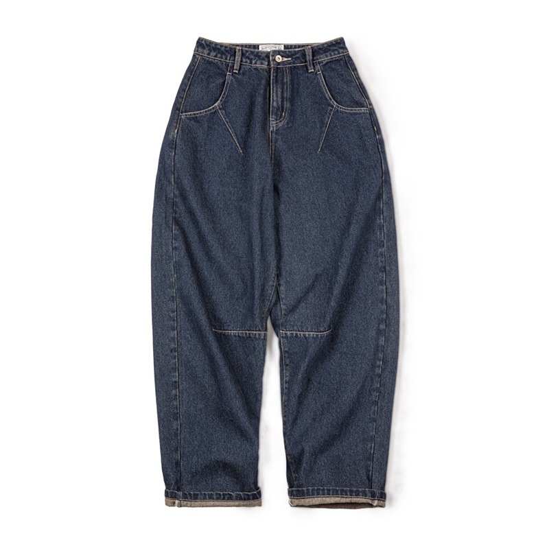 美式復古丹寧直筒牛仔闊腿褲休閒高腰顯瘦蘿蔔褲秋冬新款-Retro's Wear