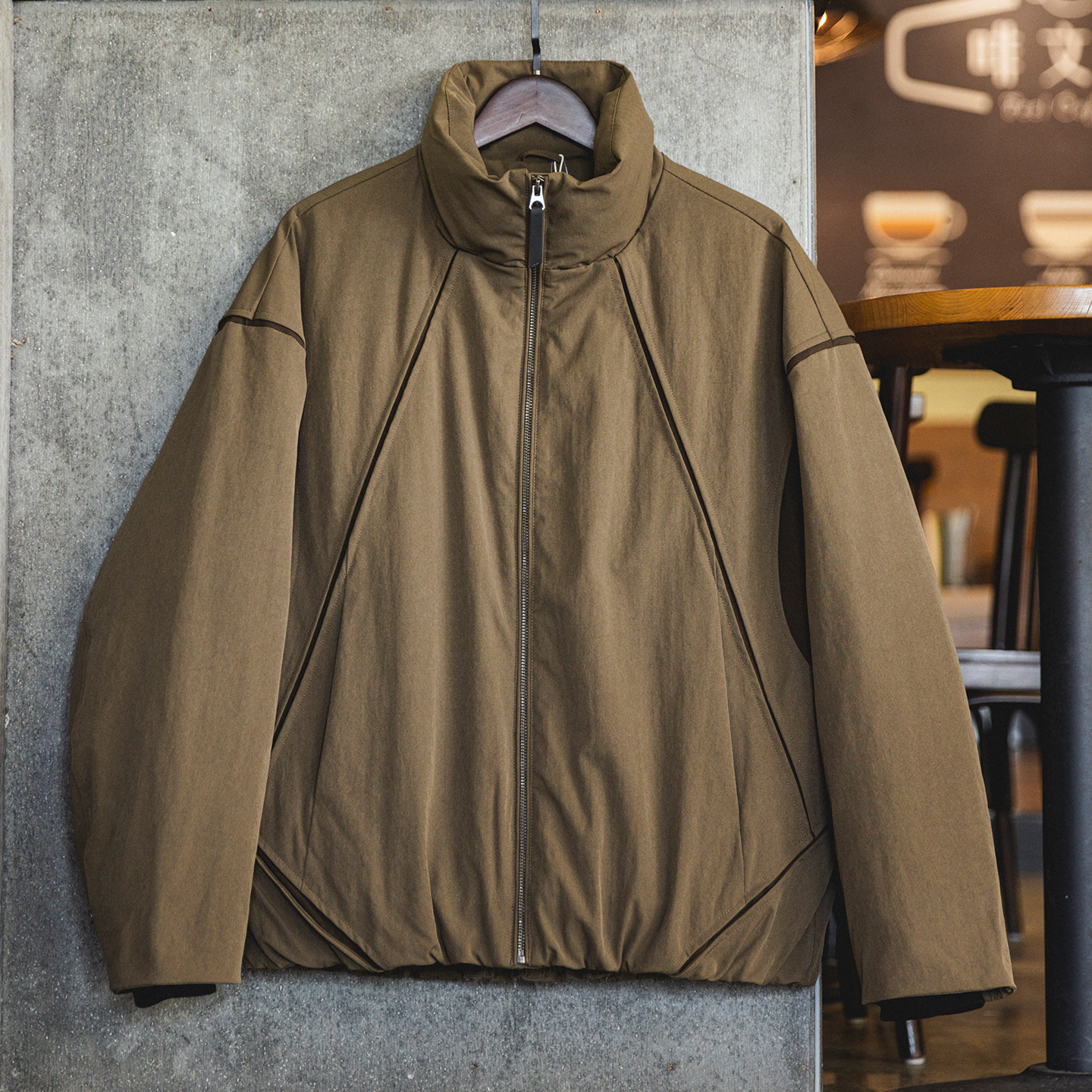 90白鴨絨分割撞色立領羽絨服男2025冬季新款寬鬆休閒保暖上衣外套