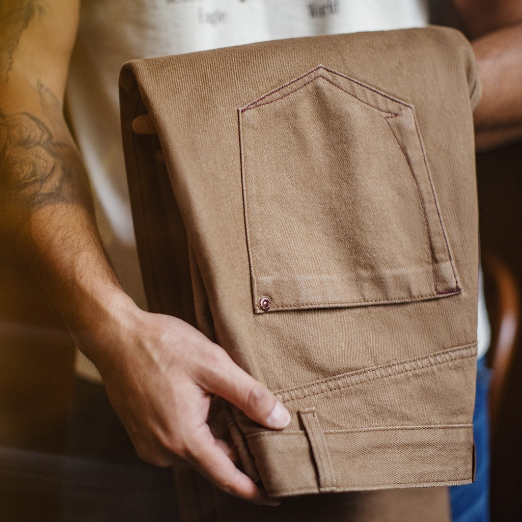 美式復古卡其色牛仔褲美拉德直筒休閒天絲萊賽爾褲子男秋