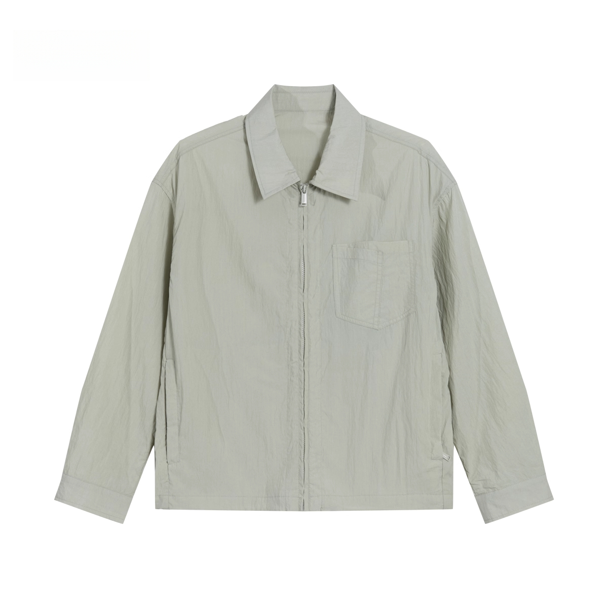 110g原紗萊賽爾薄款夾克男美式休閒拉鍊翻領外搭外套秋