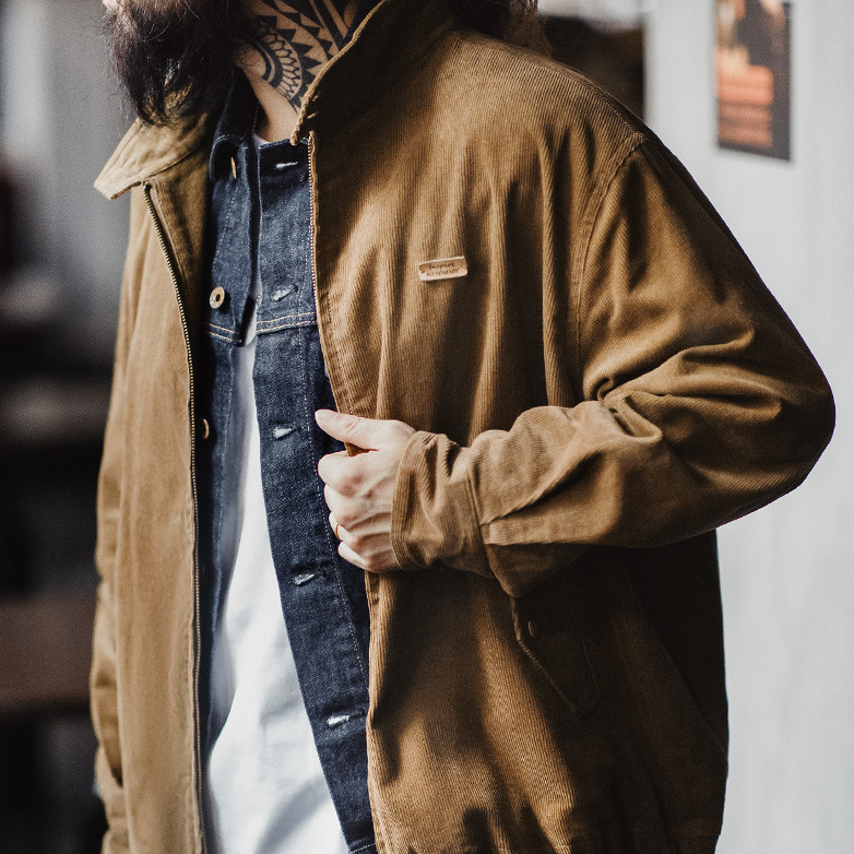 美式復古燈芯絨哈靈頓G9夾克阿美哢嘰立領休閒外套男秋季-Retro's Wear