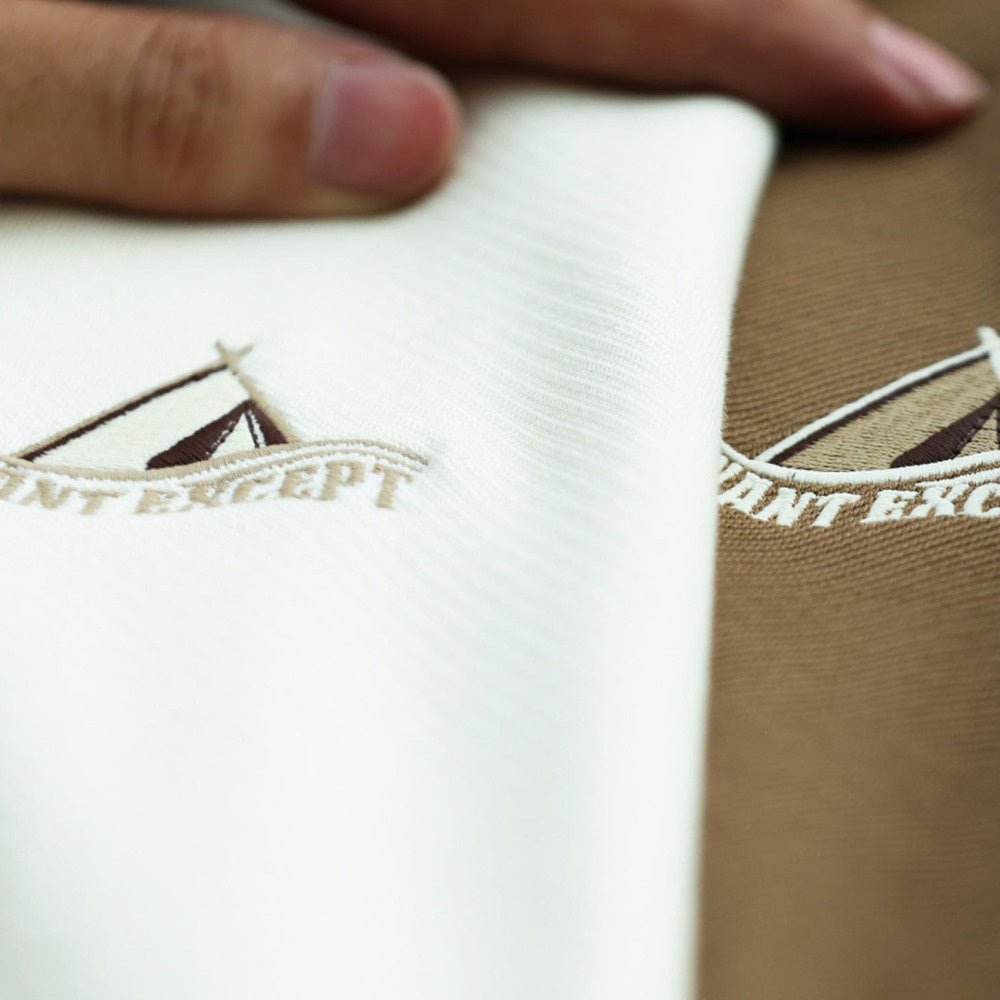 美式休閒320g粗針斜紋圓領衛衣男插肩袖設計啞光刺繡上衣秋-Retro's Wear