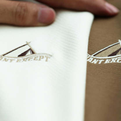 美式休閒320g粗針斜紋圓領衛衣男插肩袖設計啞光刺繡上衣秋-Retro's Wear