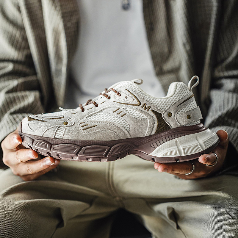 拼色復古老爹鞋男鞋2025新款厚底增高運動休閒鞋百搭潮鞋子冬