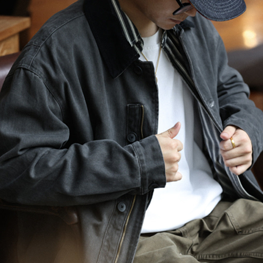 美式Vintage經典N-1甲板服休閒夾克男復古做舊酵素水洗外套-Retro's Wear