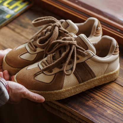 復古德訓鞋秋季新款男休閒運動鞋子厚底增高低幫百搭平底板鞋-Retro's Wear