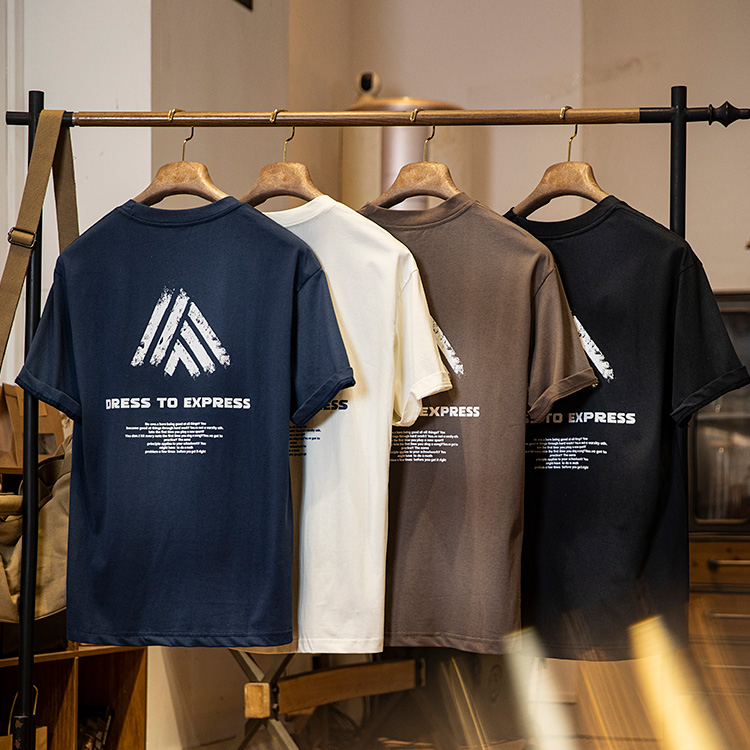 美式休閒印花短袖t恤男夏季2025新款純棉微寬鬆圓領上衣半袖男