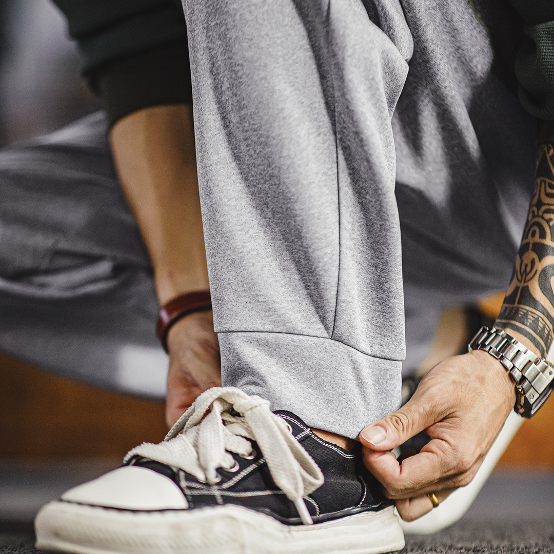 美式休閒Easypants灰色衛褲空氣層直筒束脚運動褲子男秋