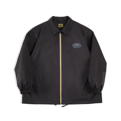 马登女装 美式复古教练夹克外套撞色拉链棒球服翻领上衣-Retro's Wear