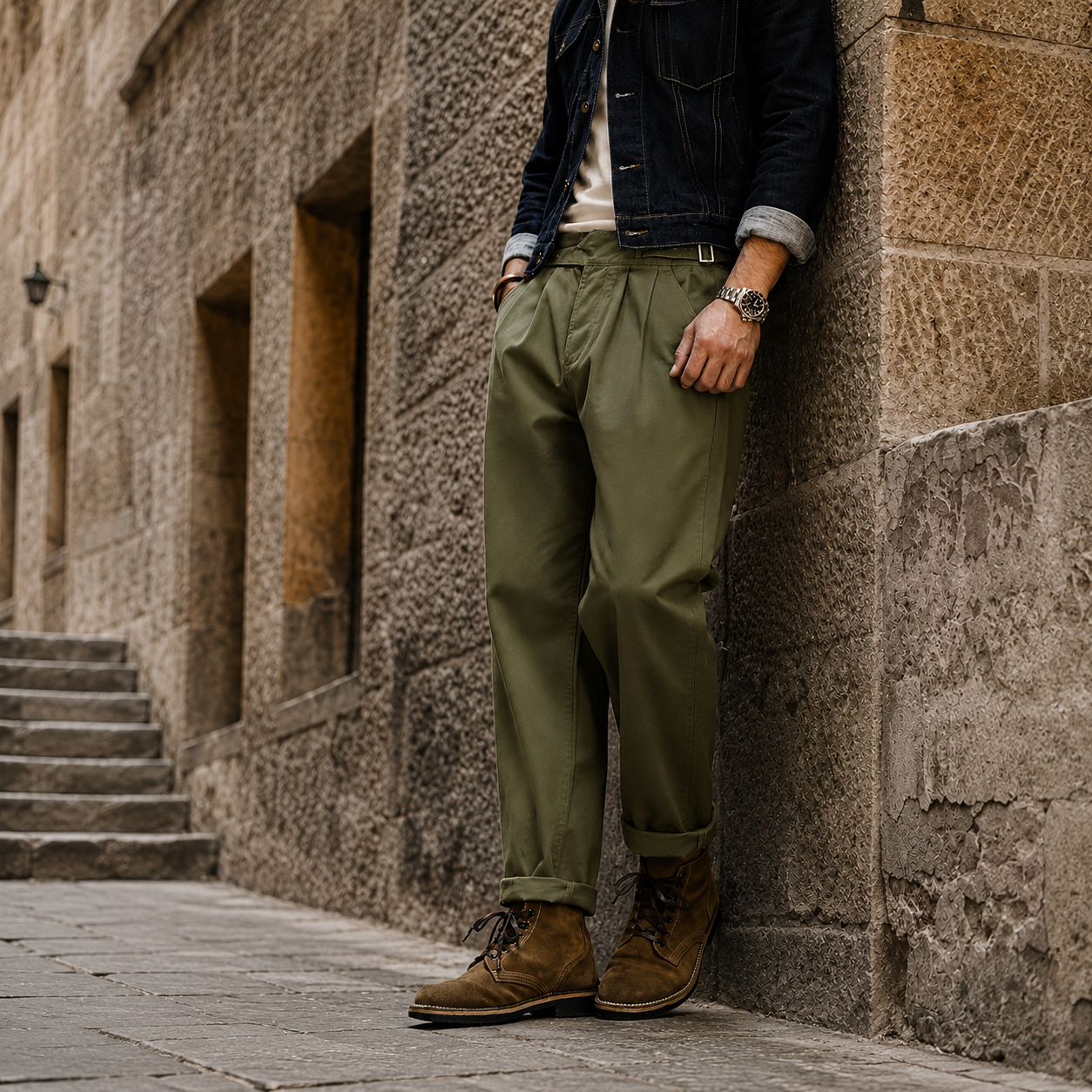 男士英軍廓爾格休閒褲寬鬆直筒Gurkha百慕大長褲