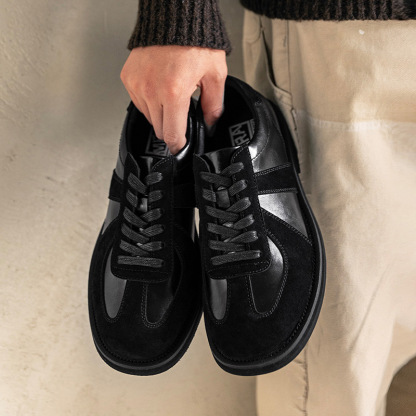 方頭德訓皮鞋男鞋2025新款黑色厚底增高商務通勤休閒潮鞋子冬