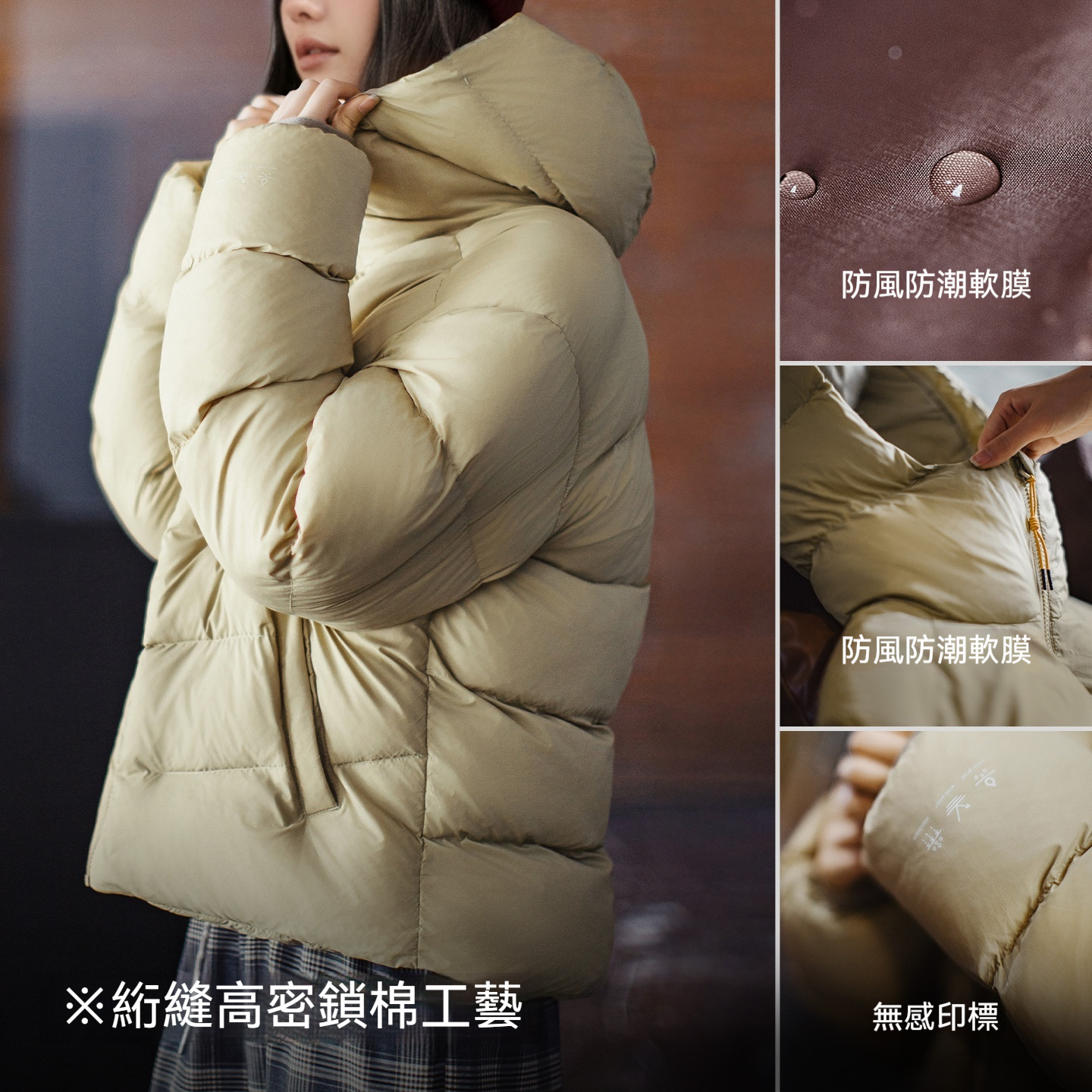 美式連帽立領寬鬆加厚泡芙麵包絎縫棉衣氣絨棉服外套女士秋冬