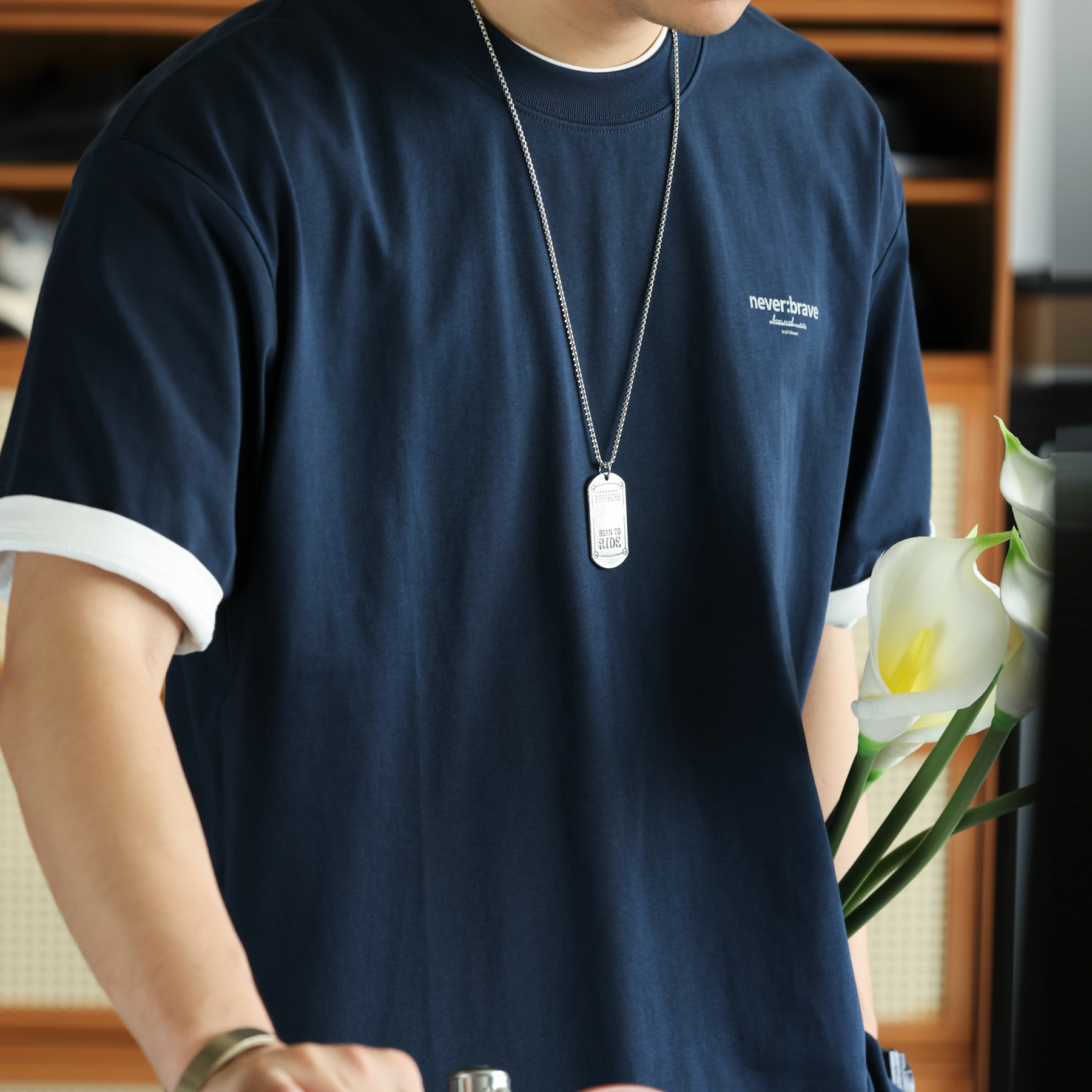 美式休閒凉感防曬速幹短袖T恤男微落肩夏季速幹抑菌TEE