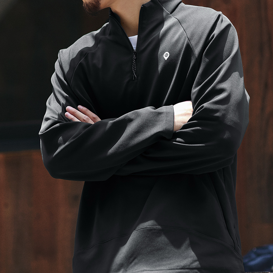 立領防風半拉鍊長袖衛衣男2025秋季新款寬鬆cityboy插肩外套