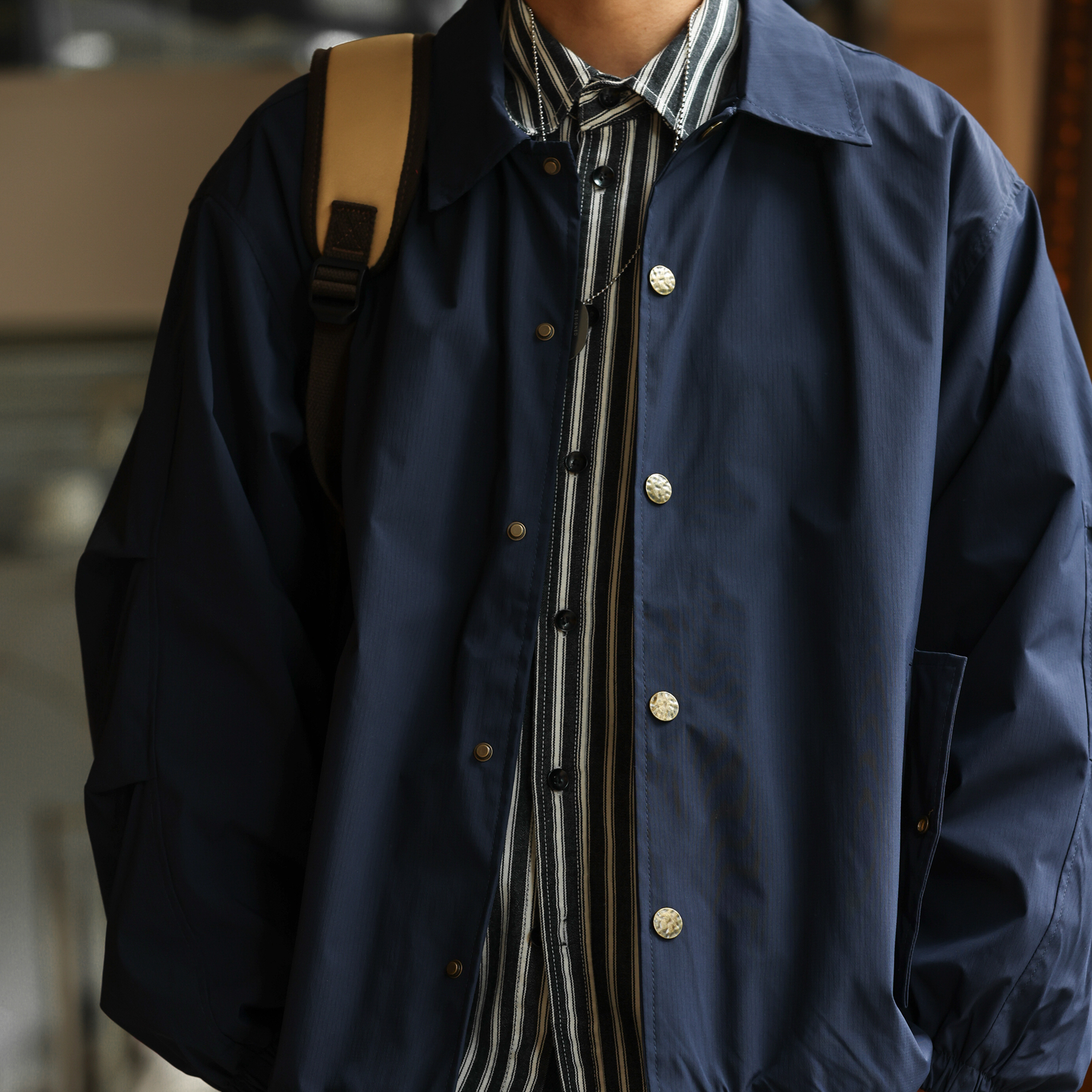 日系復古翻領教練夾克男cleanfit寬鬆薄款休閒工裝外套