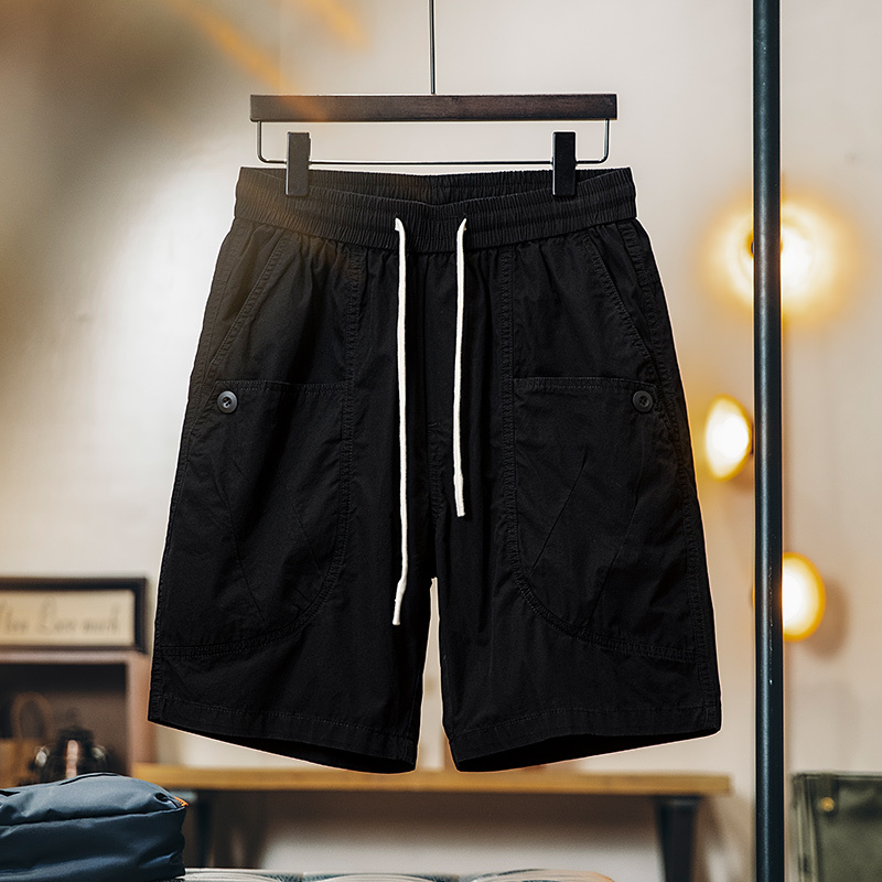 美式復古水洗純棉工裝短褲男2025夏季新款休閒中褲薄款寬鬆五分褲