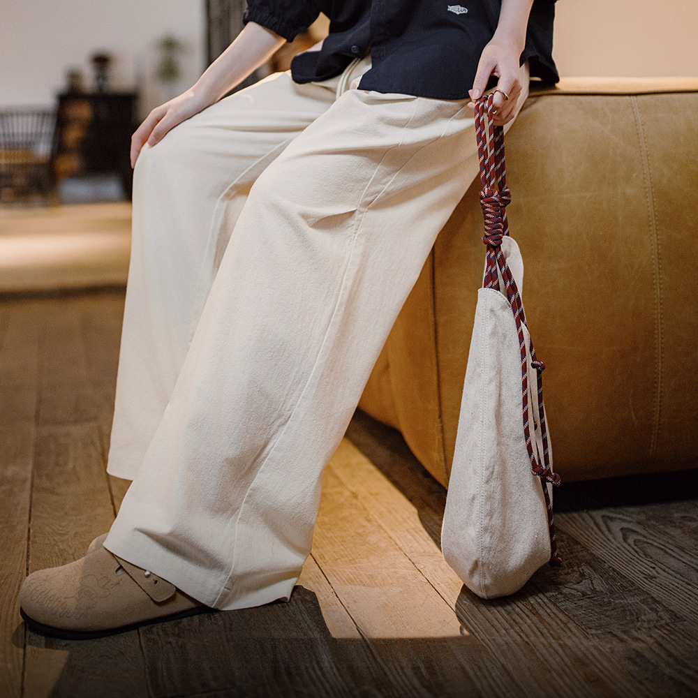 解構感cleanfit壓褶糯米褲淺春系垂墜感豆腐褲工裝拖地衛褲女