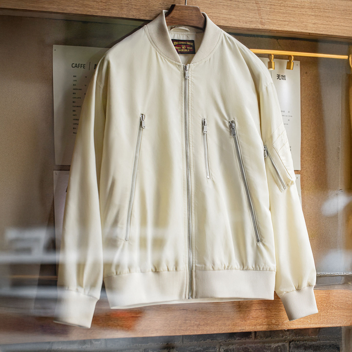 美式休閒白色L2B飛行員夾克尼龍薄款棒球服短款外套男秋