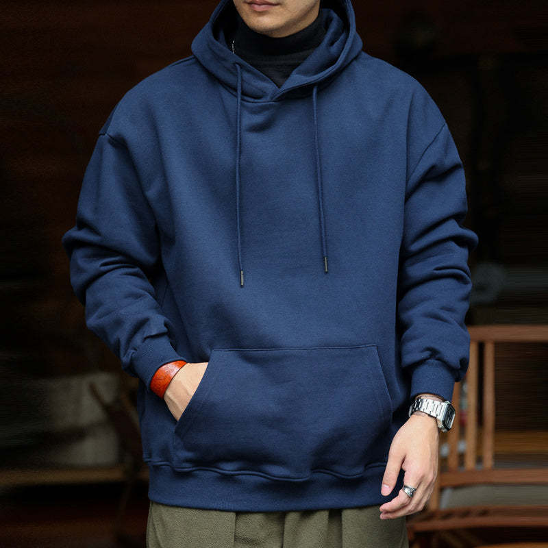 美式休閒480g重磅連帽衛衣男寬鬆純棉毛圈底cleanfit運動帽衫-Retro's Wear