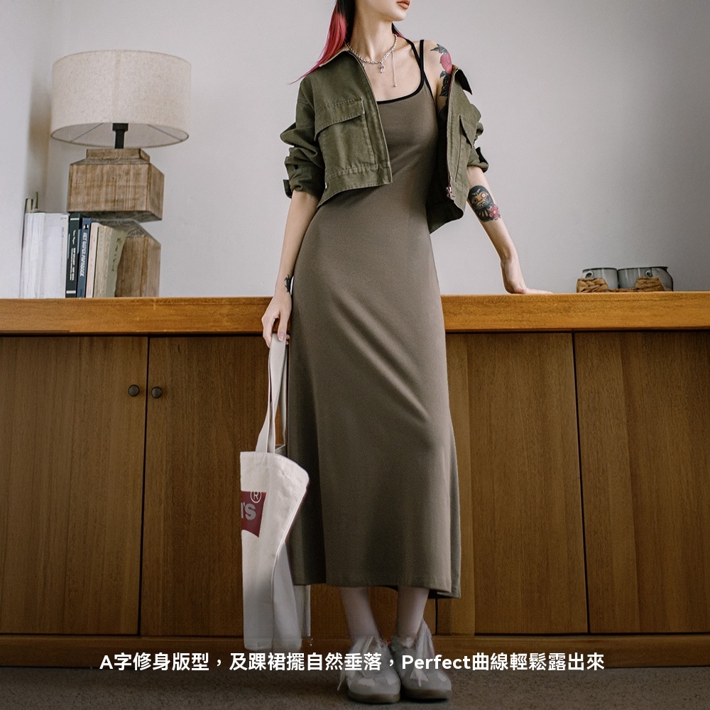 格雷系卡戴珊修身交叉吊帶背心連衣裙無袖露背U領針織長裙春