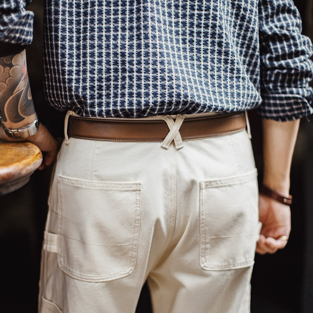 美式復古酋長皮帶頭層牛皮腰帶單針扣頭真皮褲腰帶男款