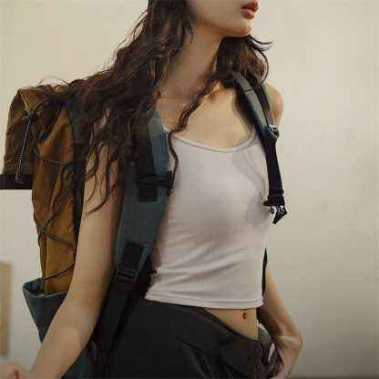 針織細帶背心復古辣妹純色吊帶內搭打底百搭無袖外穿上衣夏女