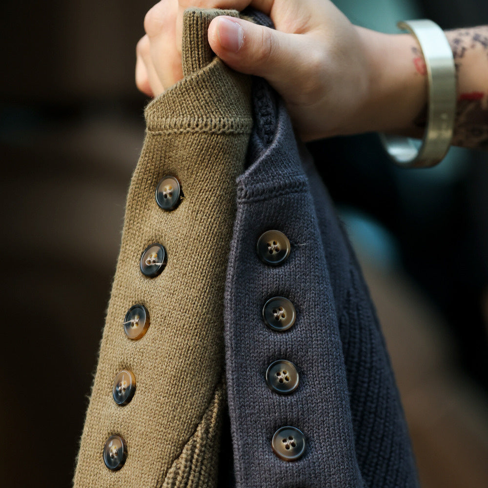 美式復古加厚重磅亨利領毛衣男坦克手套頭保暖針織衫冬