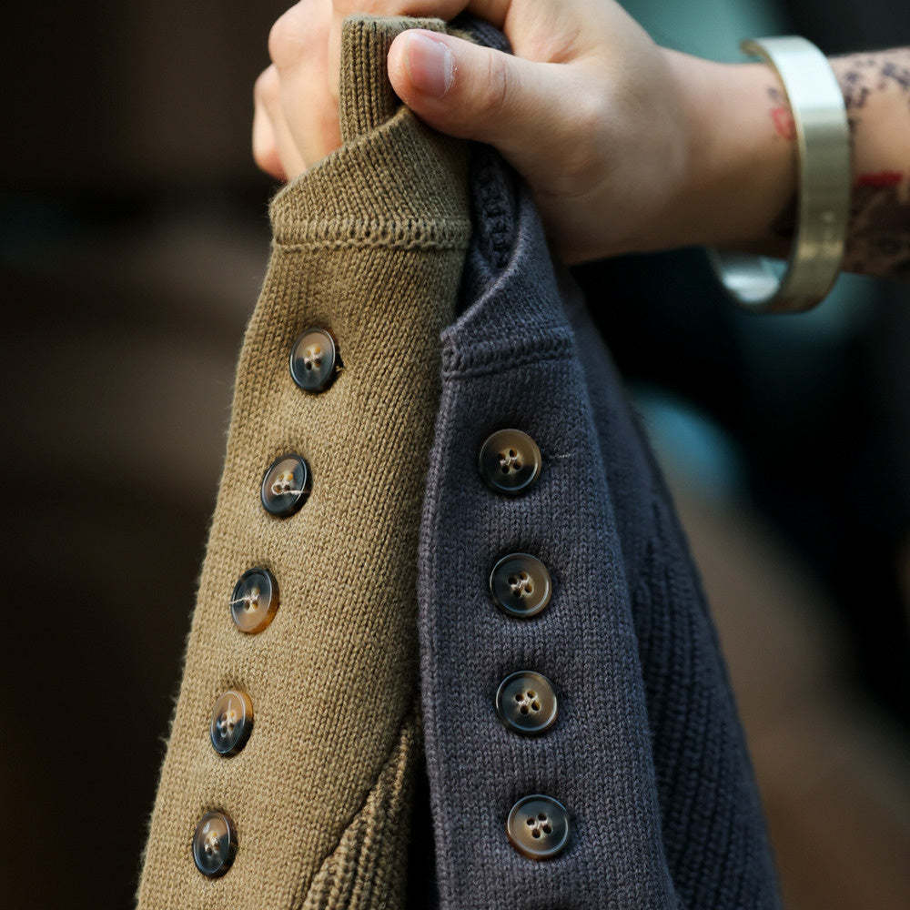 美式復古加厚重磅亨利領毛衣男坦克手套頭保暖針織衫冬