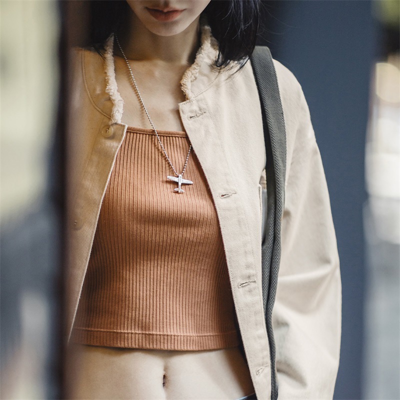 美式棉籽殼牛仔外套休閒寬鬆設計感小眾純棉丹寧夾克秋-Retro's Wear