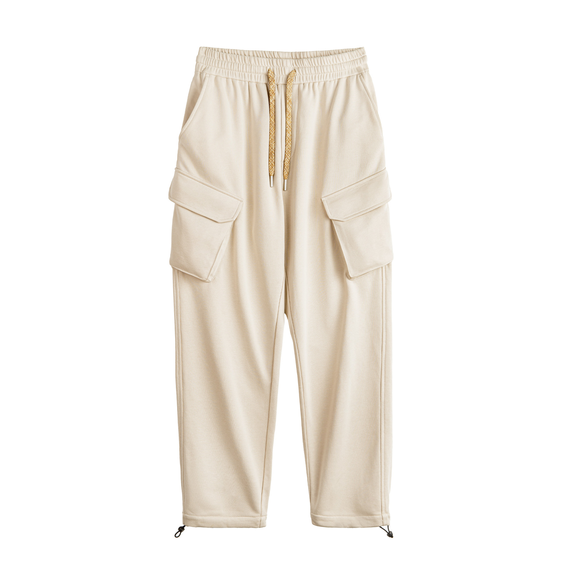 美式復古多口袋直筒衛褲鬆緊腰抽繩束脚運動休閒褲子男秋-Retro's Wear