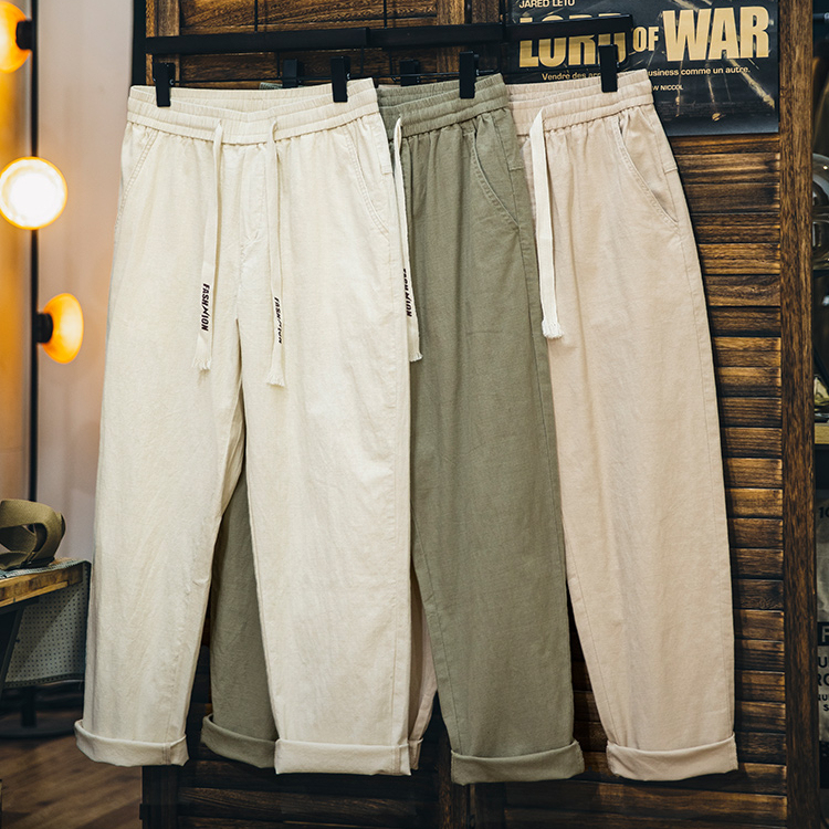 美式休閒褲男2025春季新款純棉復古直筒褲子男士寬鬆彈力百搭長褲