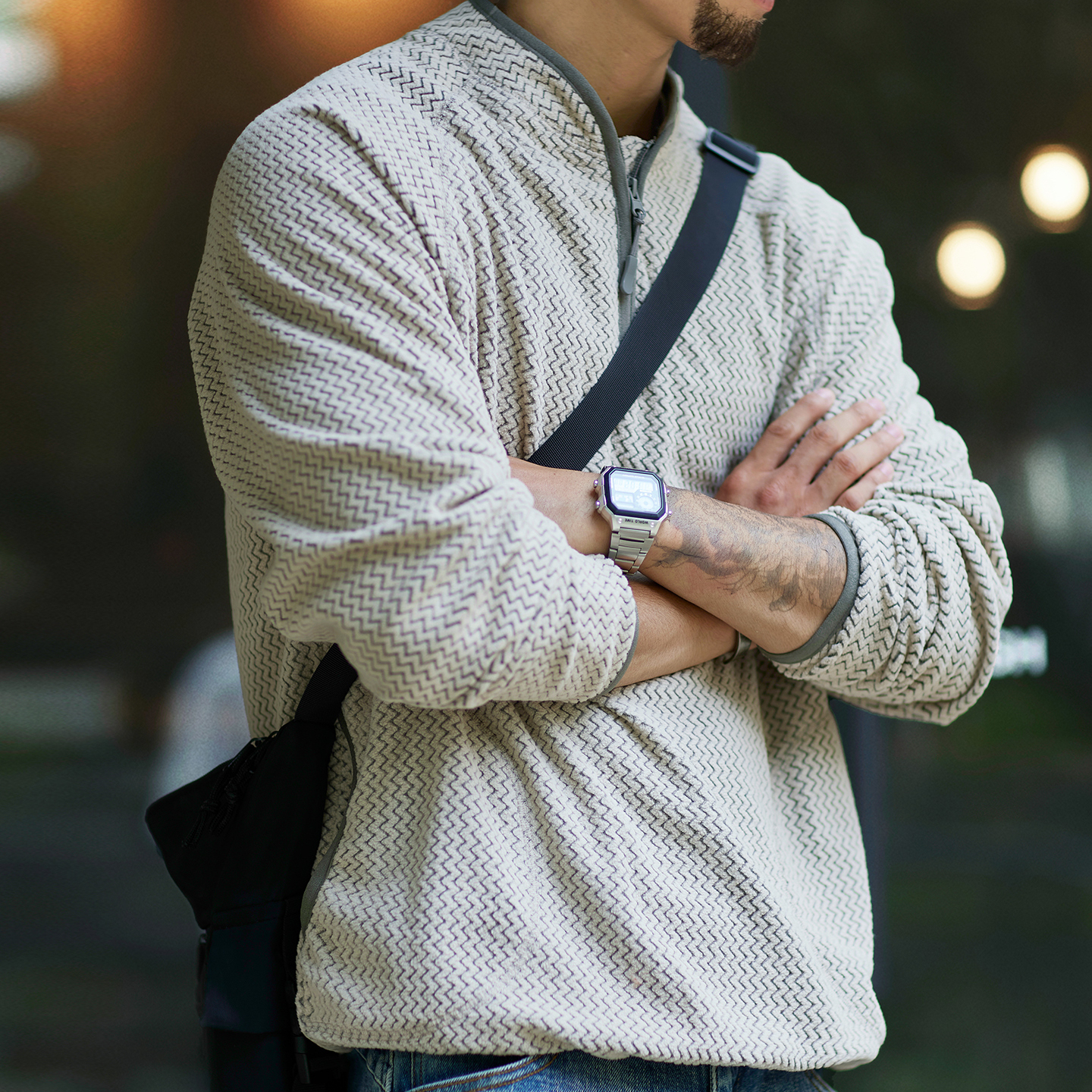 半高領波浪絨面長袖衛衣男2025秋季新款簡約打底衫內搭上衣外套