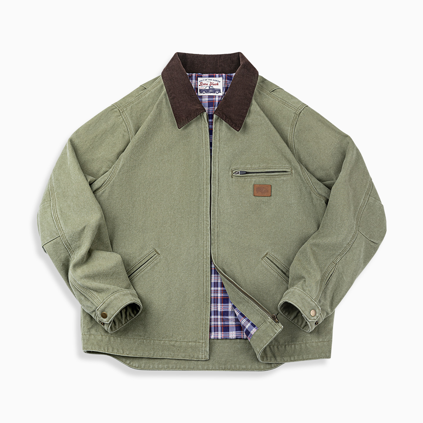 MRA美式復古穀倉底特律工裝夾克巴恩風行政翻領帆布外套男秋