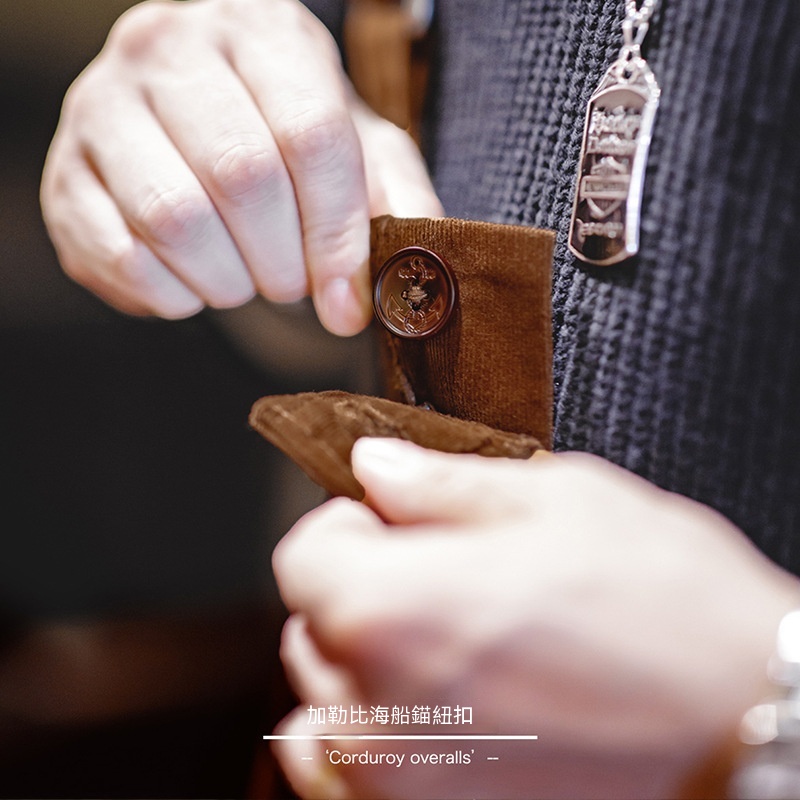 美式燈芯絨背帶褲阿美咔嘰寬鬆直筒吊帶連體褲男秋冬-Retro's Wear