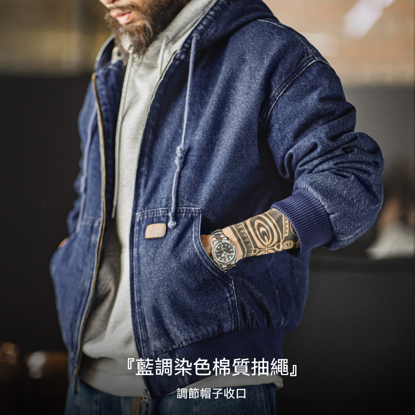美式復古水洗牛仔J130連帽夾克重磅做舊Vintage外套男秋