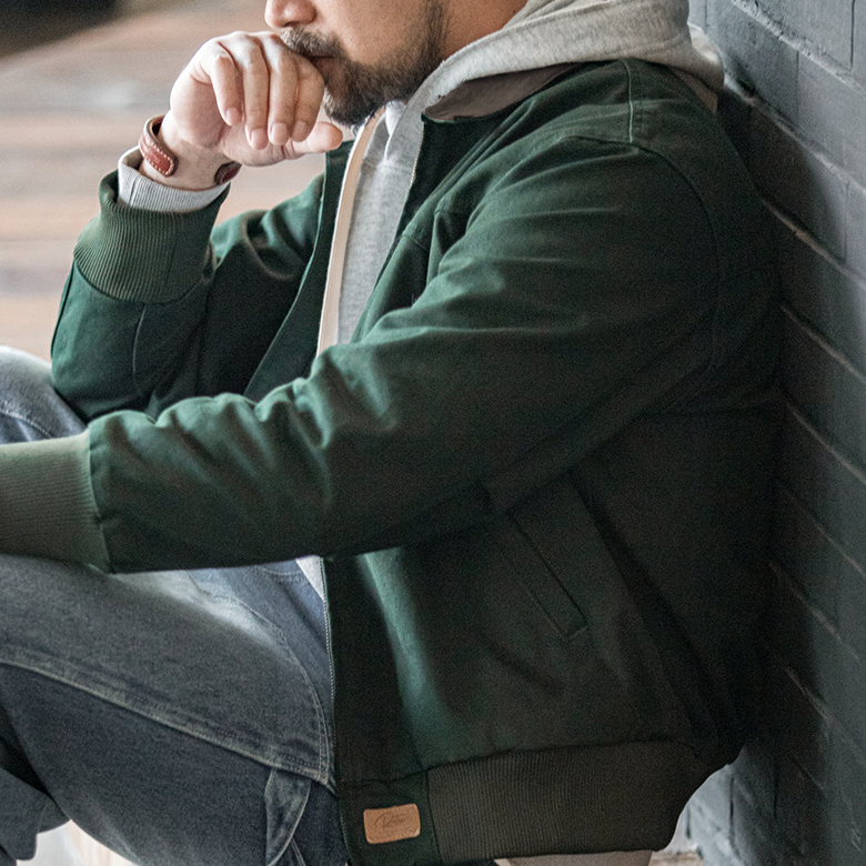 美式復古重磅聖達菲帆布夾克水洗純棉翻領短款外套男秋季-Retro's Wear