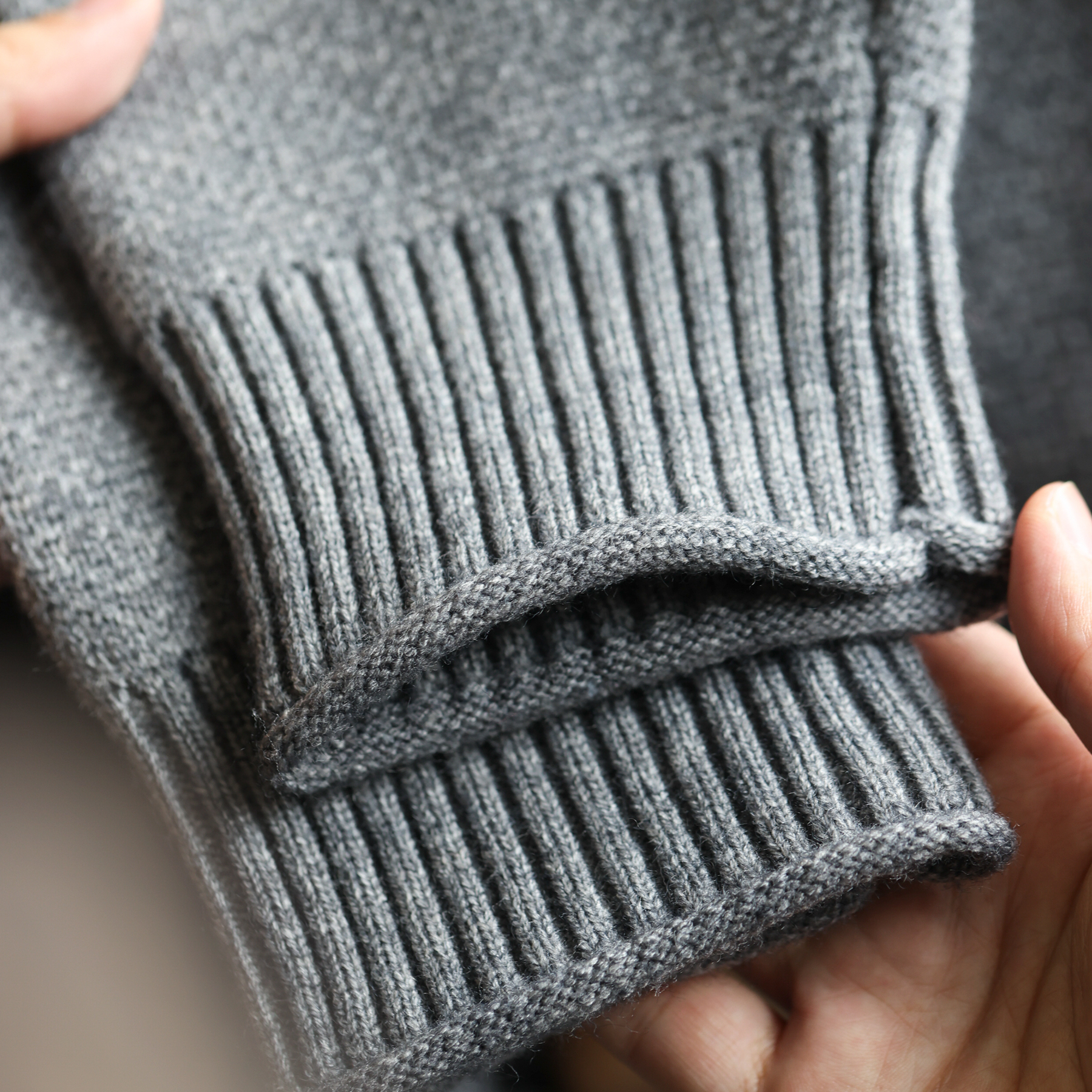 美式復古750g重磅拉鍊開衫毛衣男粗針休閒立領針織外套