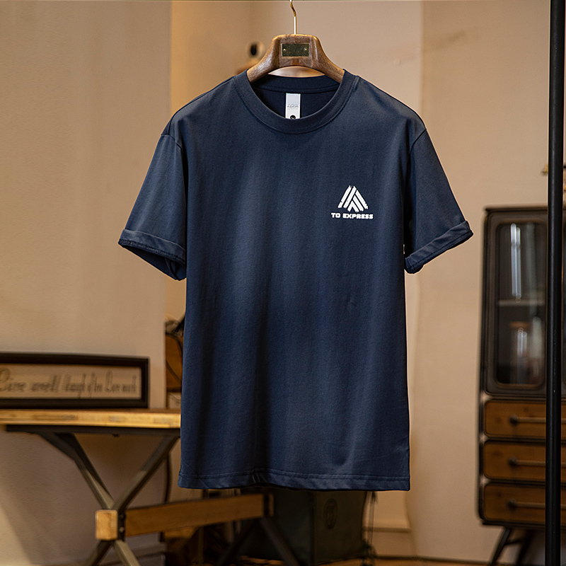 美式休閒印花短袖t恤男夏季2025新款純棉微寬鬆圓領上衣半袖男