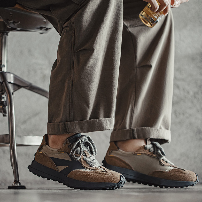 夏季新款老爹鞋男士復古運動華夫阿甘鞋厚底慢跑透氣休閒潮鞋-Retro's Wear