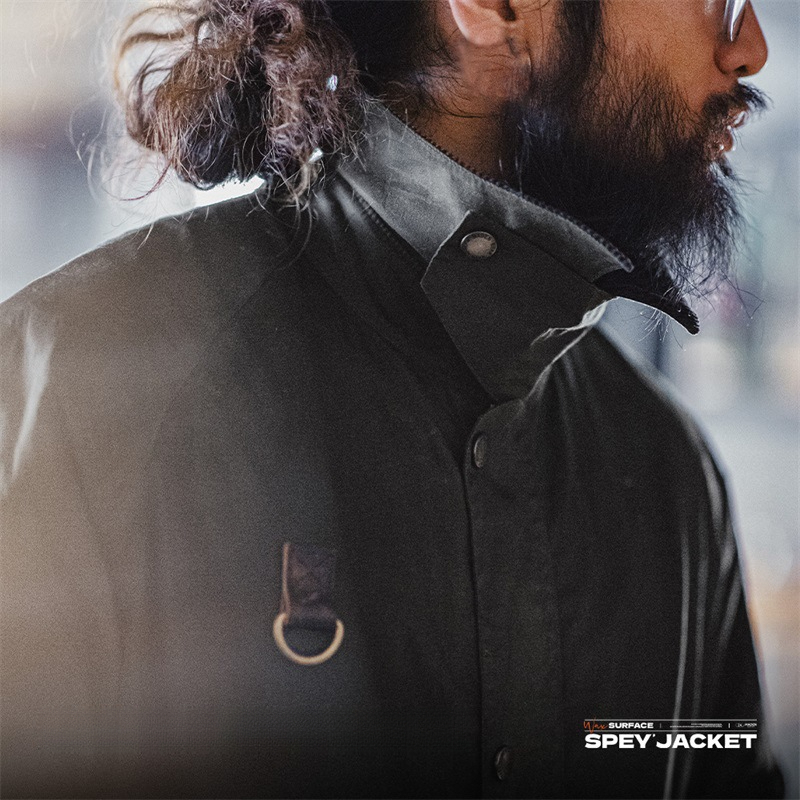 美式復古Spey油蠟釣魚夾克vintage做舊戶外翻領外套男秋-Retro's Wear