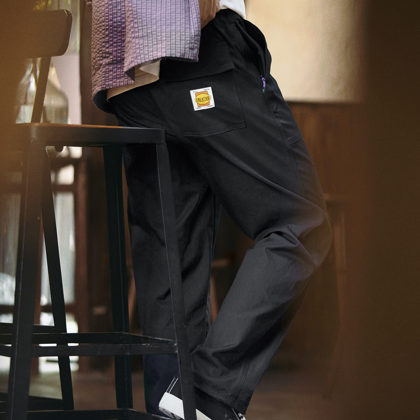 日系戶外防潑水抽繩束脚傘兵褲男2025秋季新款直筒工裝休閒長褲