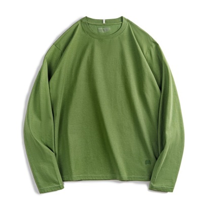 美式休閒sorona涼感長袖T恤索羅娜速乾抗菌圓領上衣男春-Retro's Wear