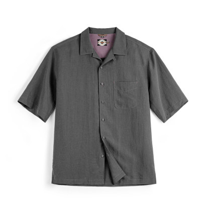 萊賽爾短袖襯衫天絲古巴領鬆弛感襯衣美式老錢風外套男夏